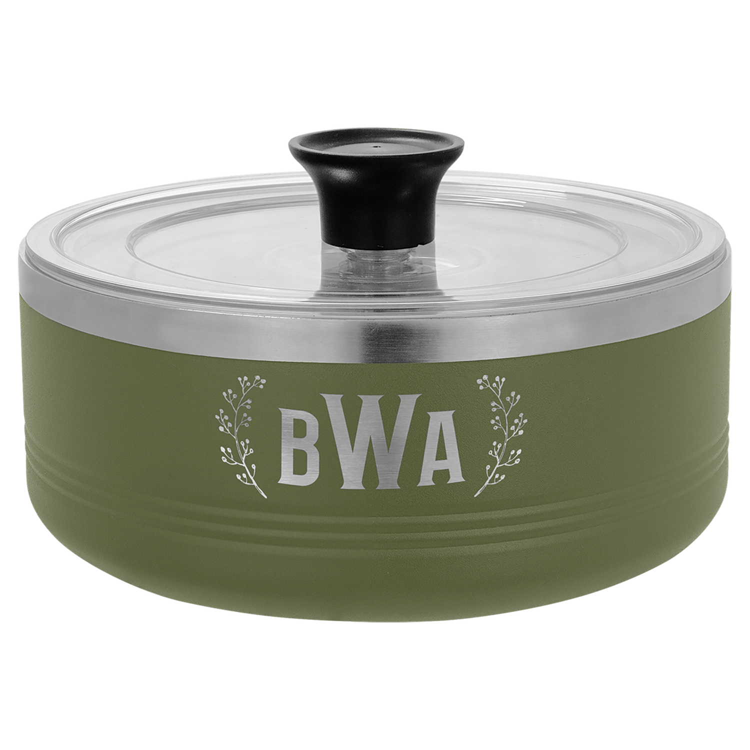 Olive Green 1.25 Quart Polar Camel Serving Bowl with Lid