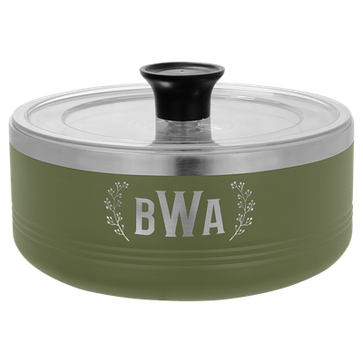 Olive Green 1.25 Quart Polar Camel Serving Bowl with Lid