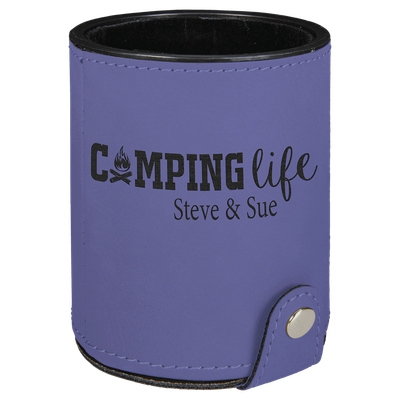 Purple Leatherette Dice Cup Set