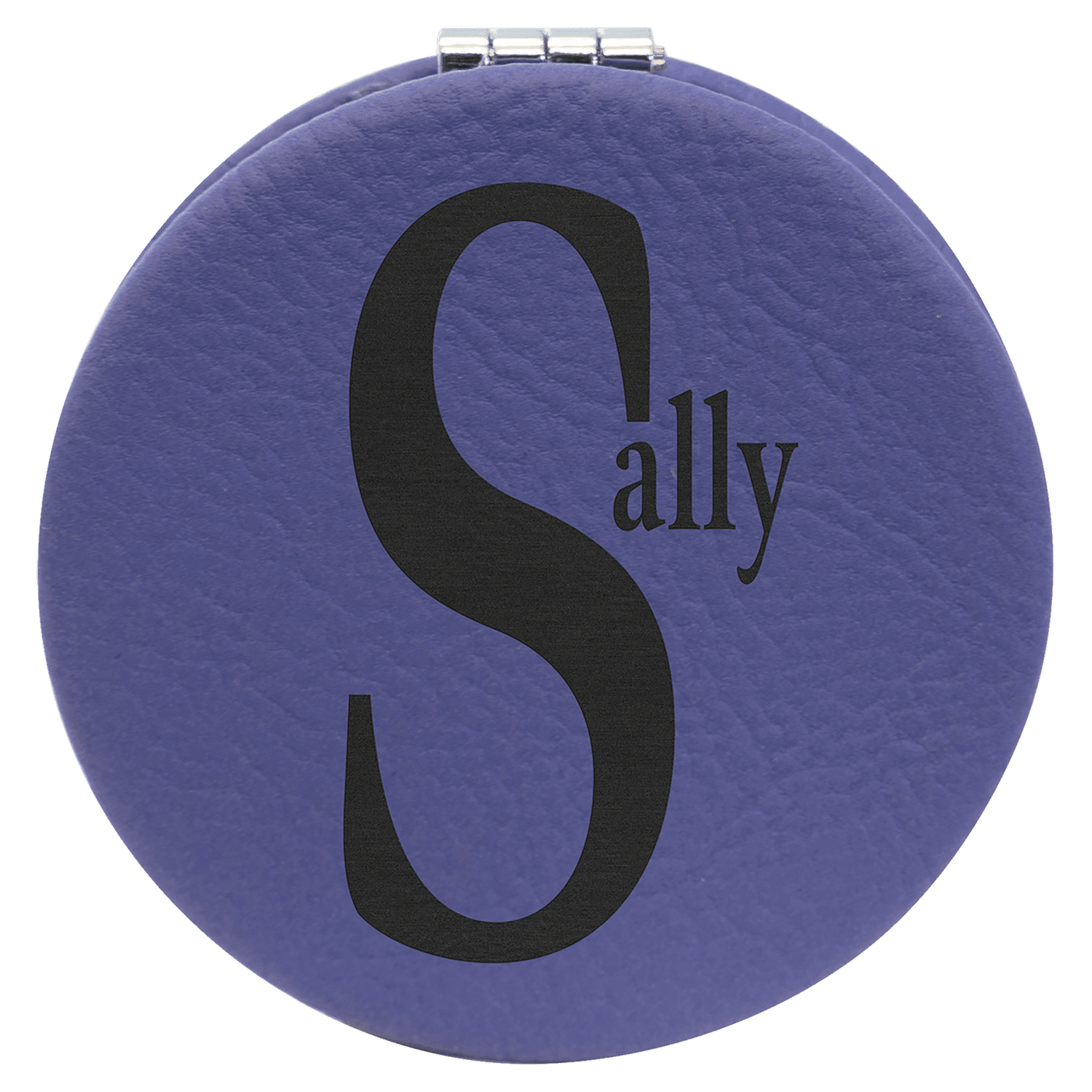 Purple Leatherette Compact Mirror