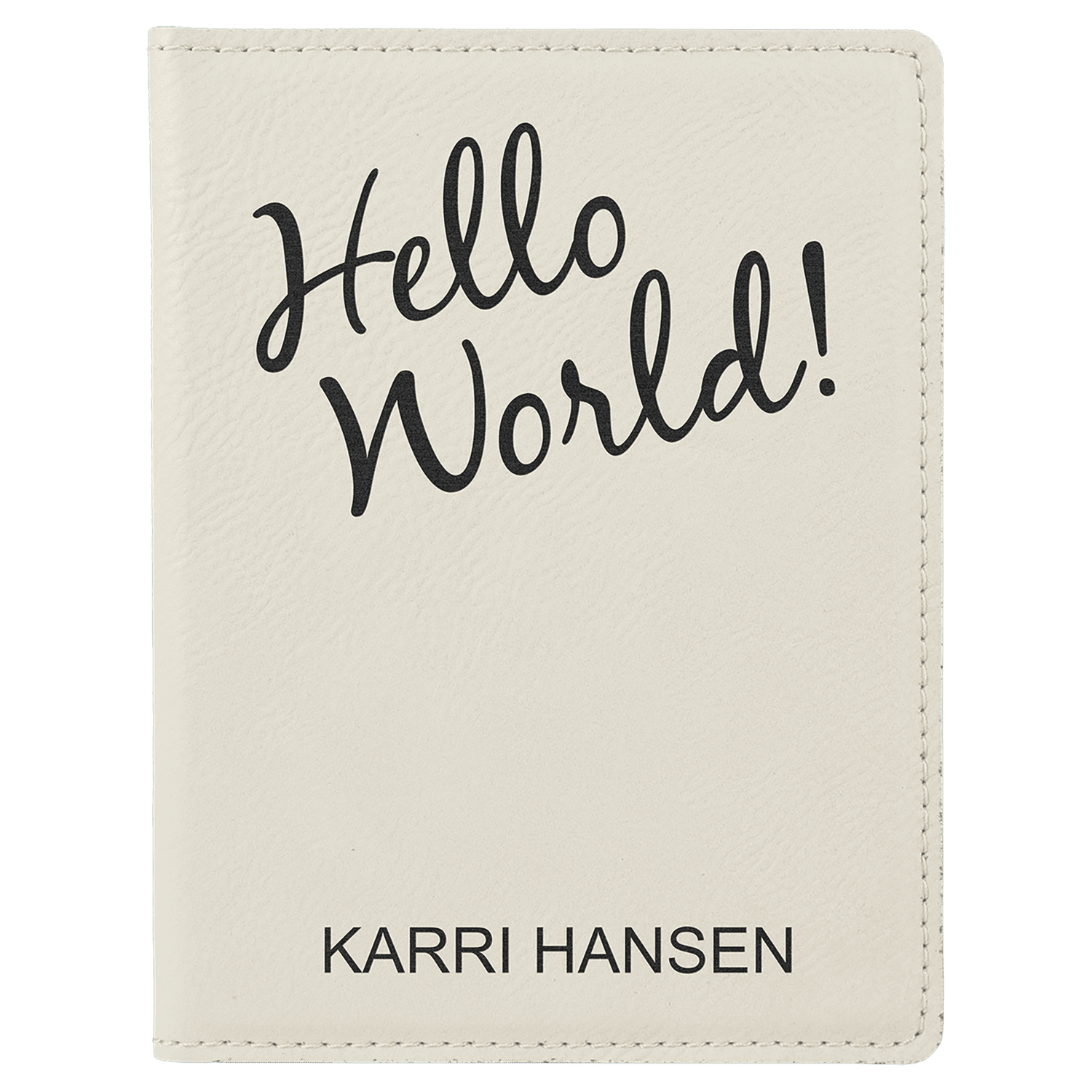 White Leatherette Passport Holder