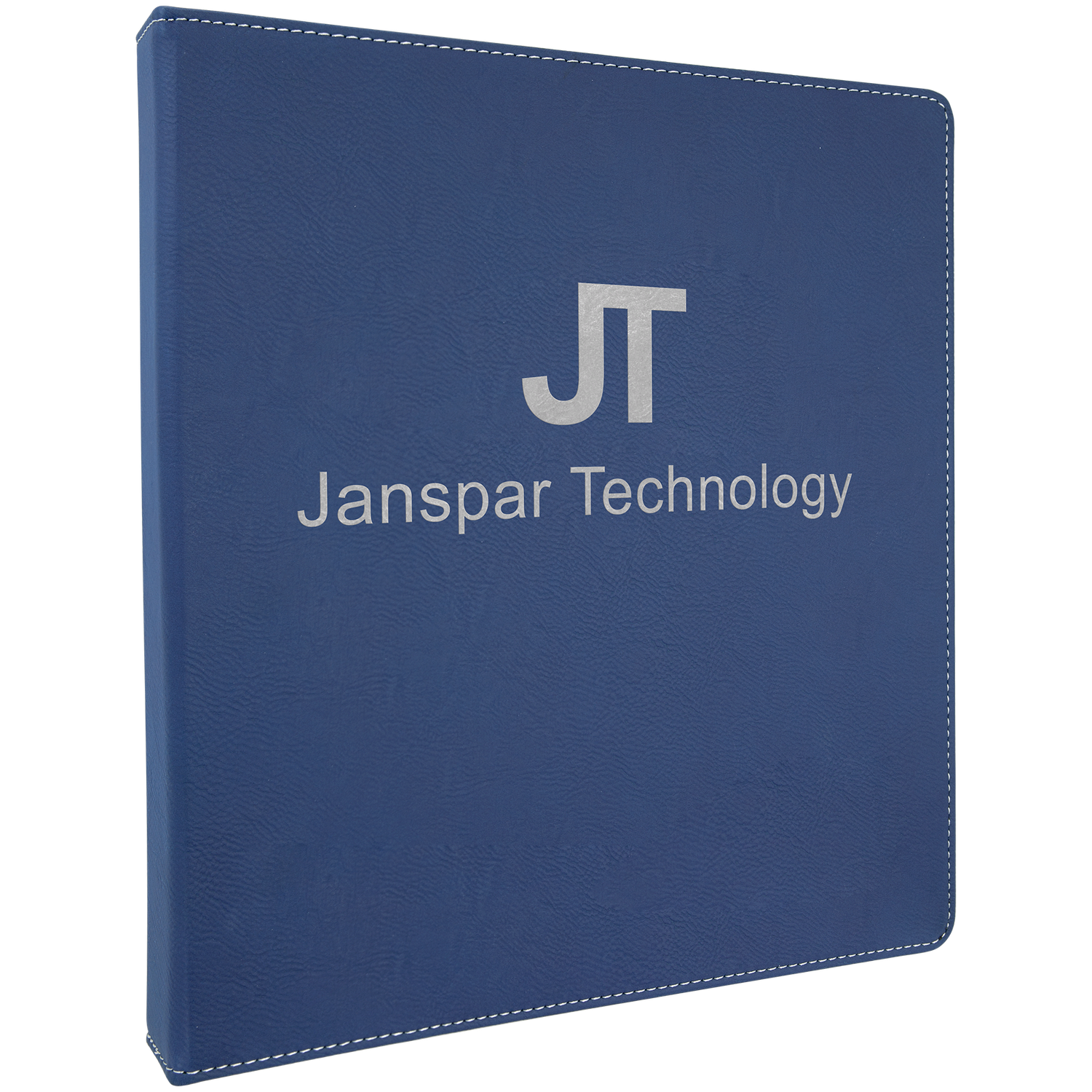 Blue/Silver Laserable Leatherette 3 Ring Binder with 1" Slant D Rings