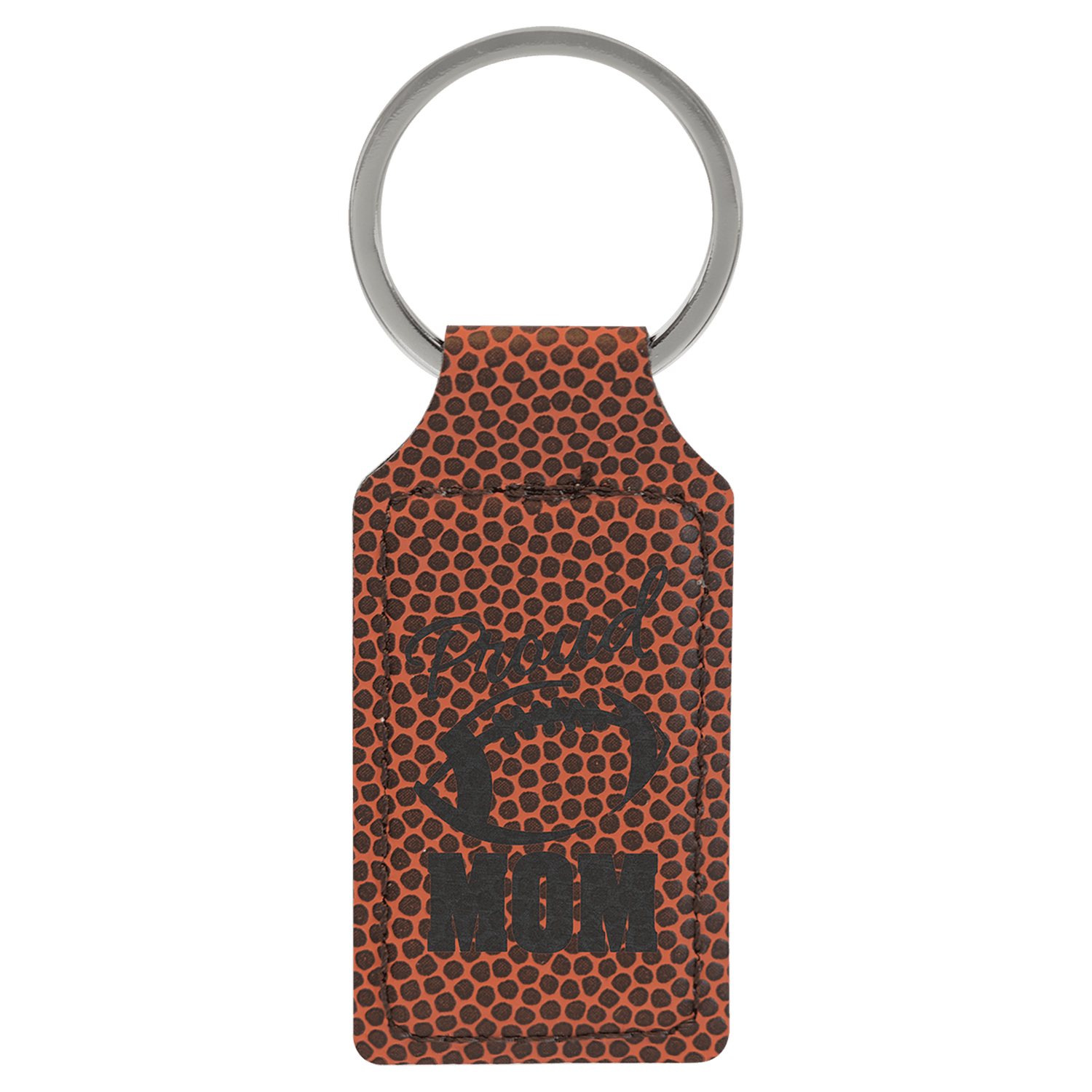 Football Leatherette Rectangle Keychain