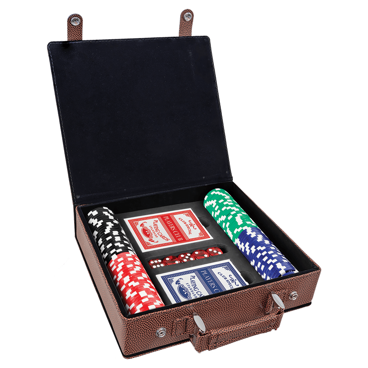 Football Leatherette Poker Set