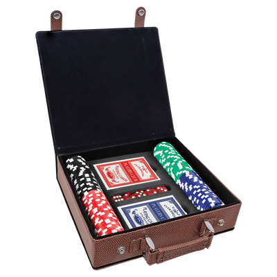 Football Leatherette Poker Set