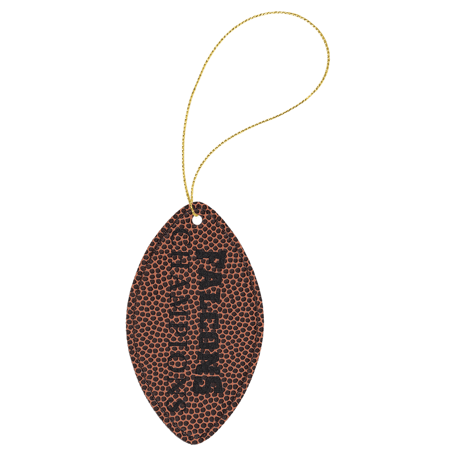 Football Leatherette Ornament with Gold String