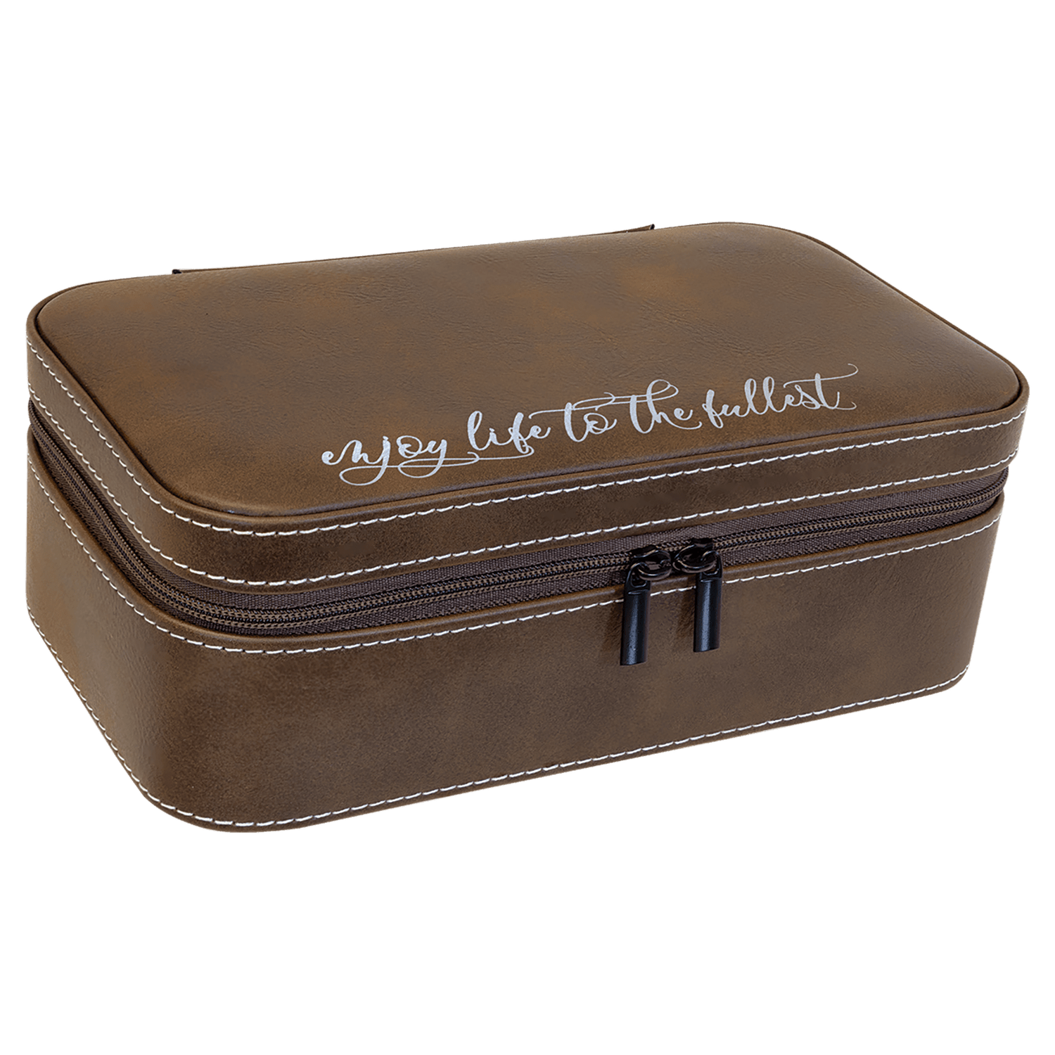 Rustic/Silver Large Leatherette Jewelry Box