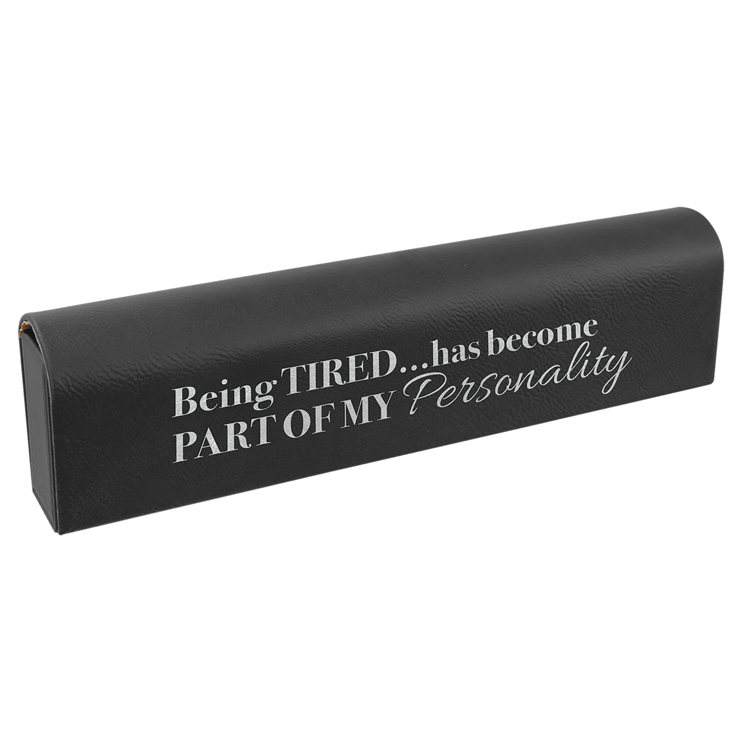 Black/Silver Lasered Leatherette Pill Box with Days of the Week Organizer