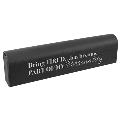 Black/Silver Lasered Leatherette Pill Box with Days of the Week Organizer