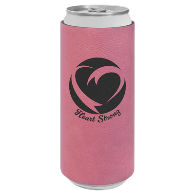 Pink Leatherette Slim Beverage Holder