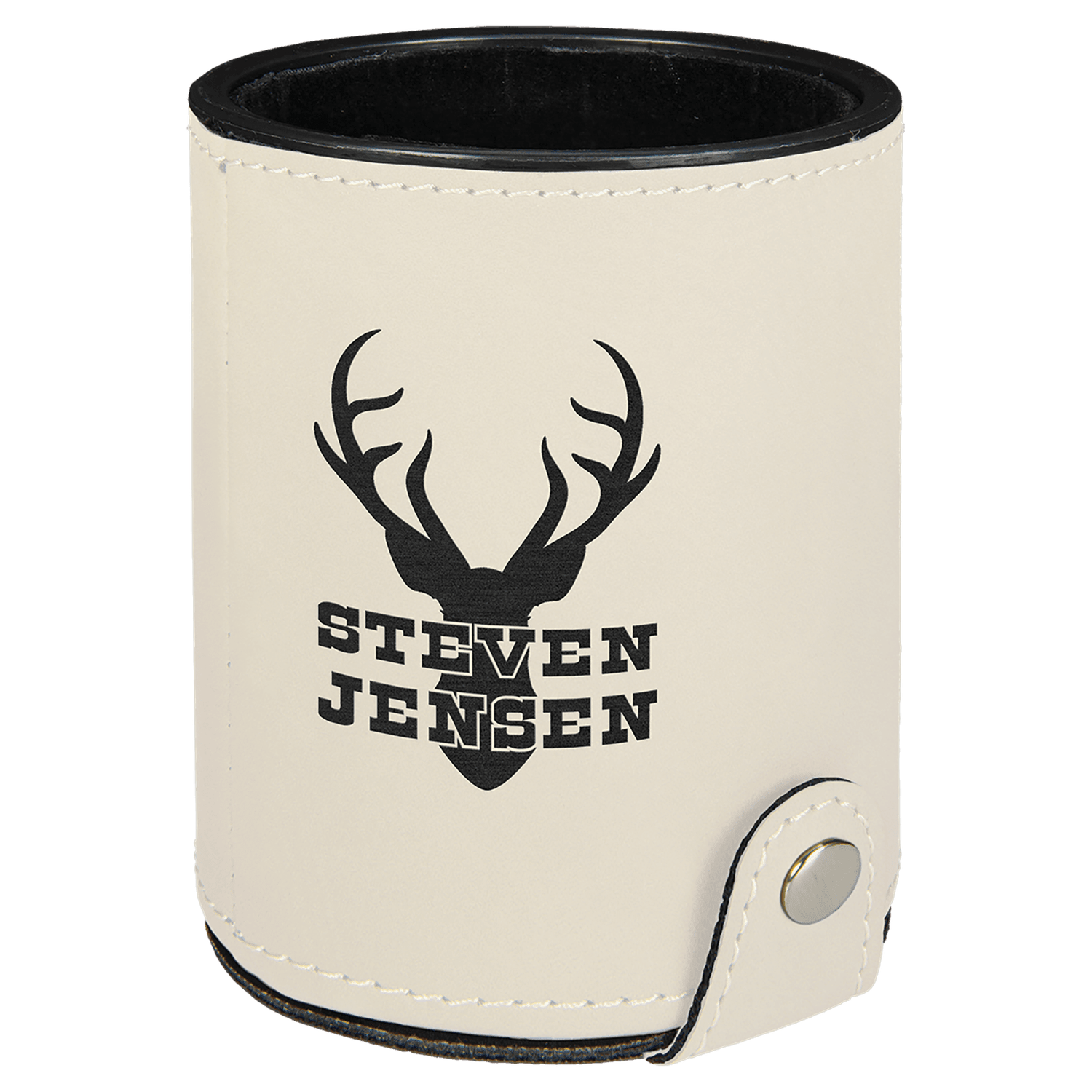White Leatherette Dice Cup Set