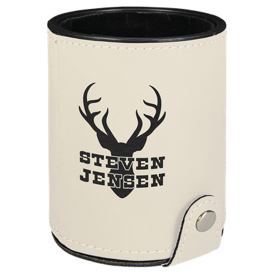 White Leatherette Dice Cup Set