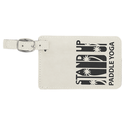 White Leatherette Luggage Tag