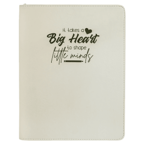 White Leatherette Portfolio with Zipper6