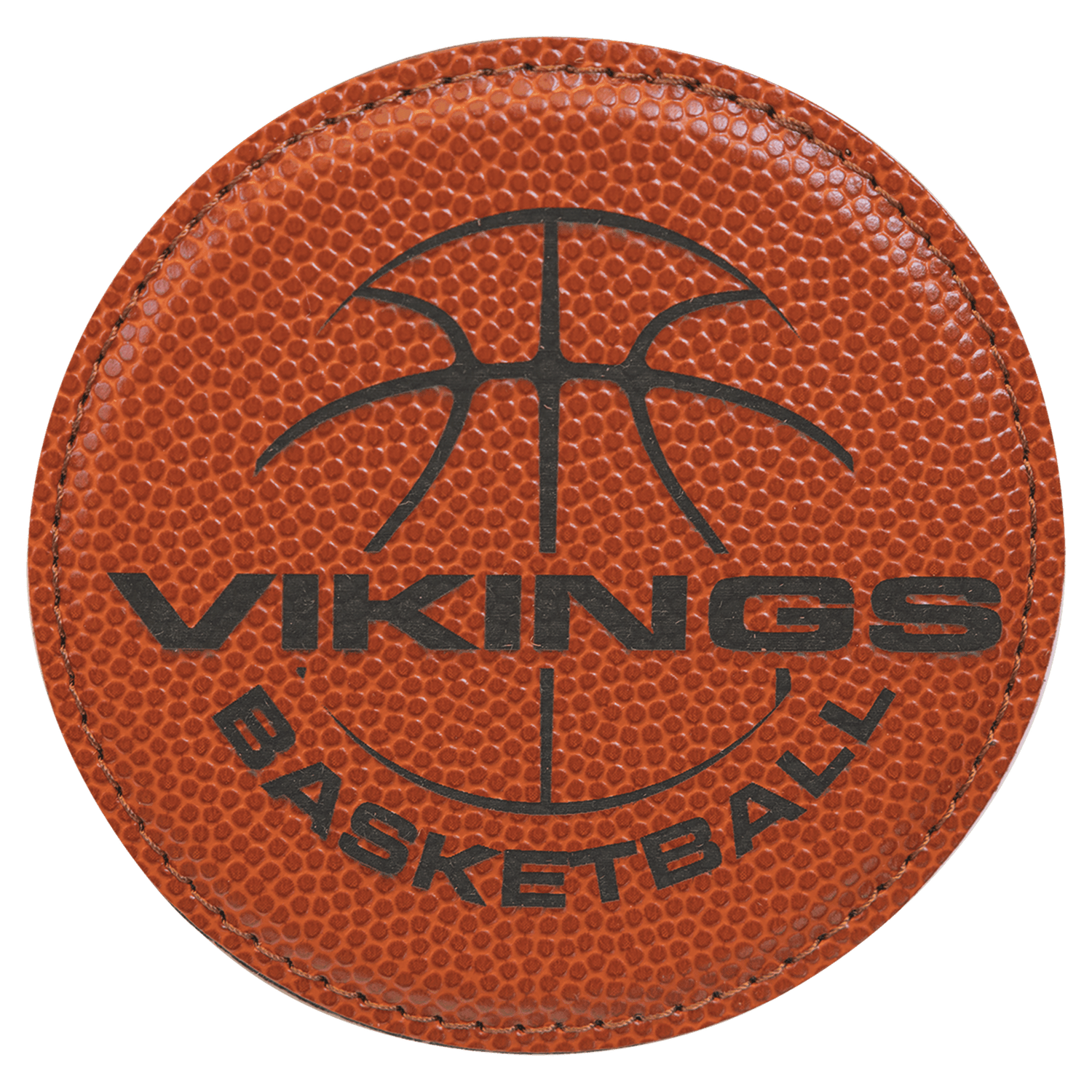Basketball Leatherette Round Coaster
