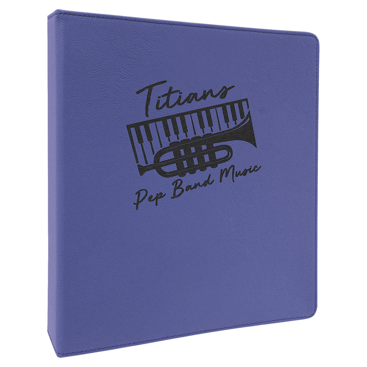 Purple Lasered Leatherette 3-Ring Binder with 1" Slant D Rings