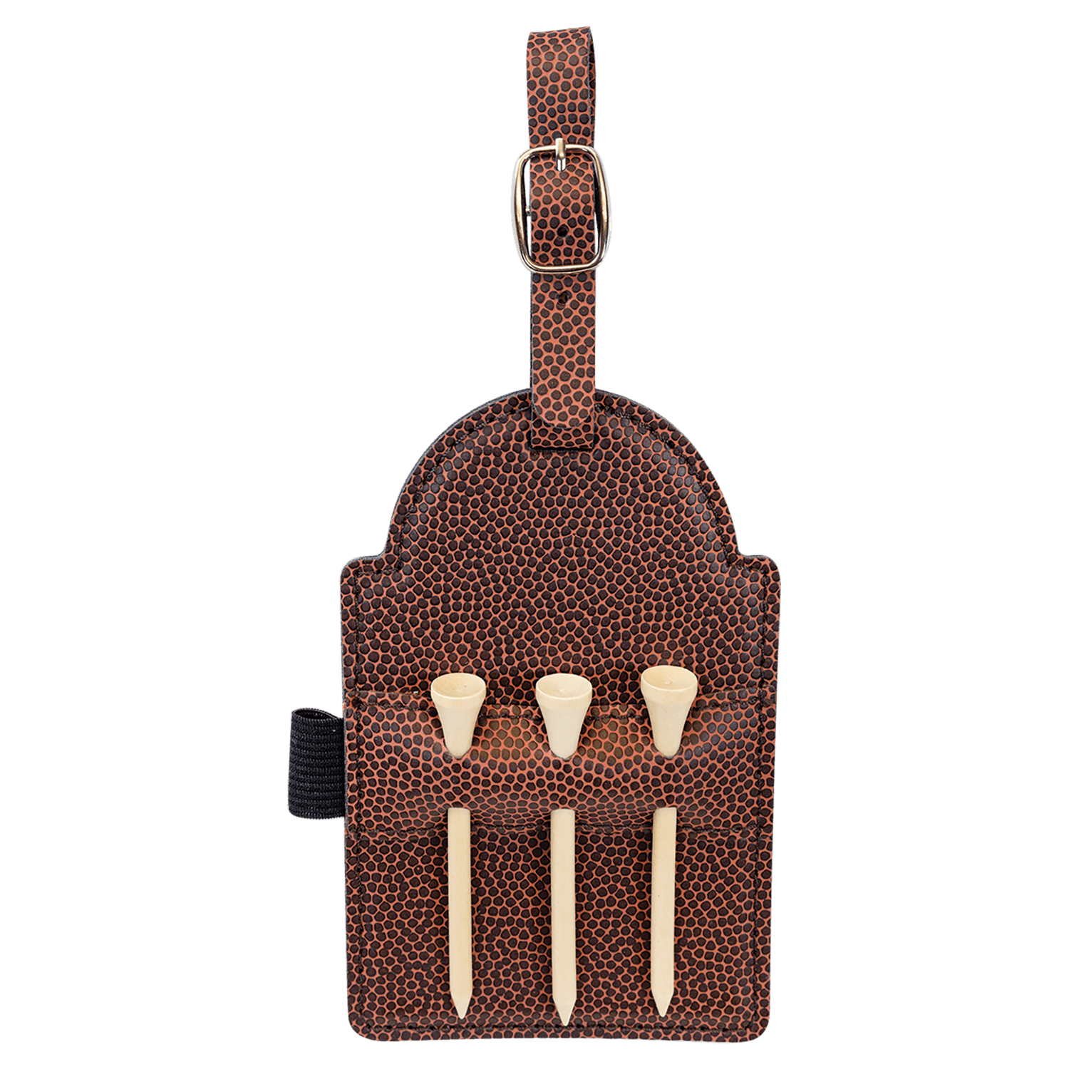 Football Leatherette Golf Bag Tag with Wooden Tees