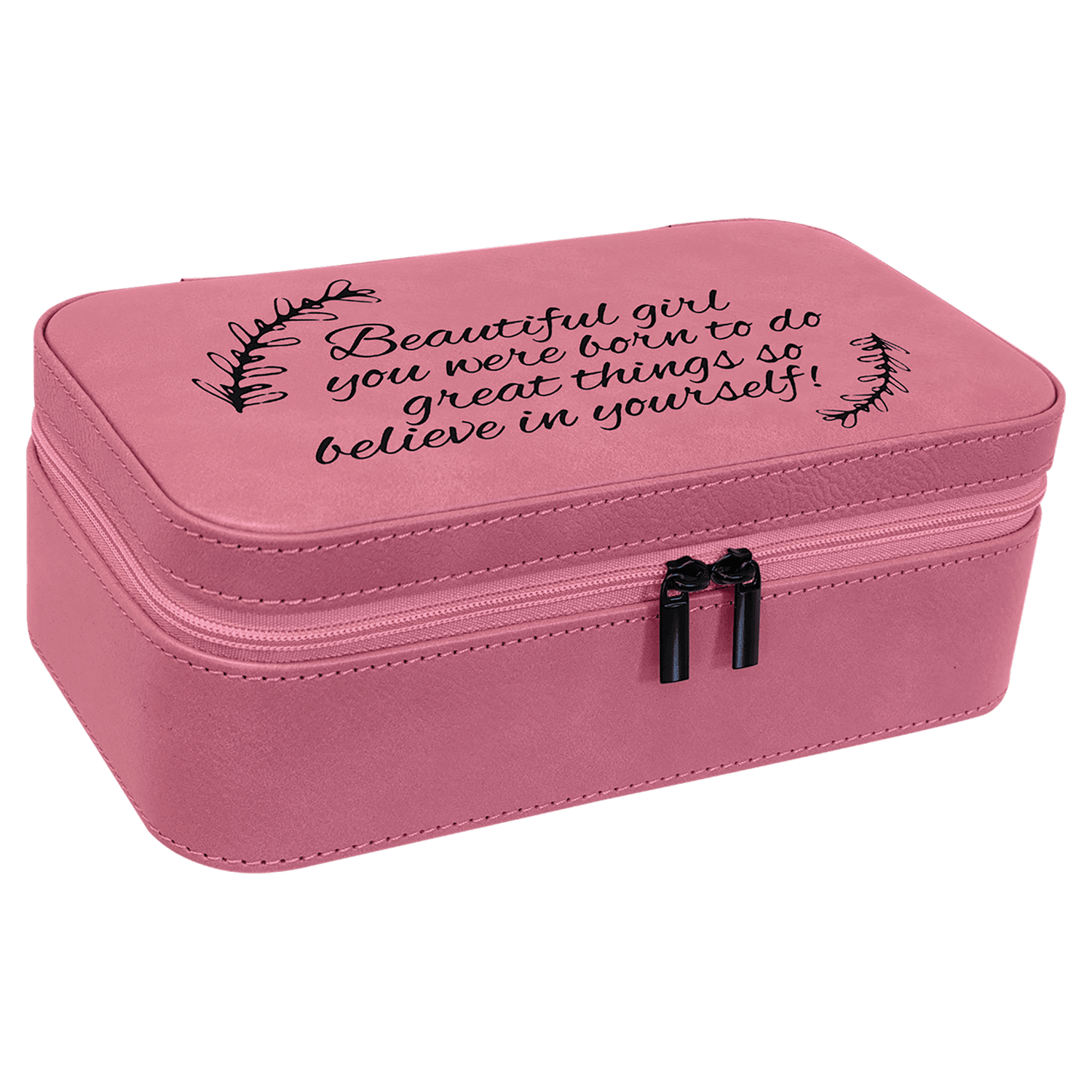 Pink Large Leatherette Jewelry Box