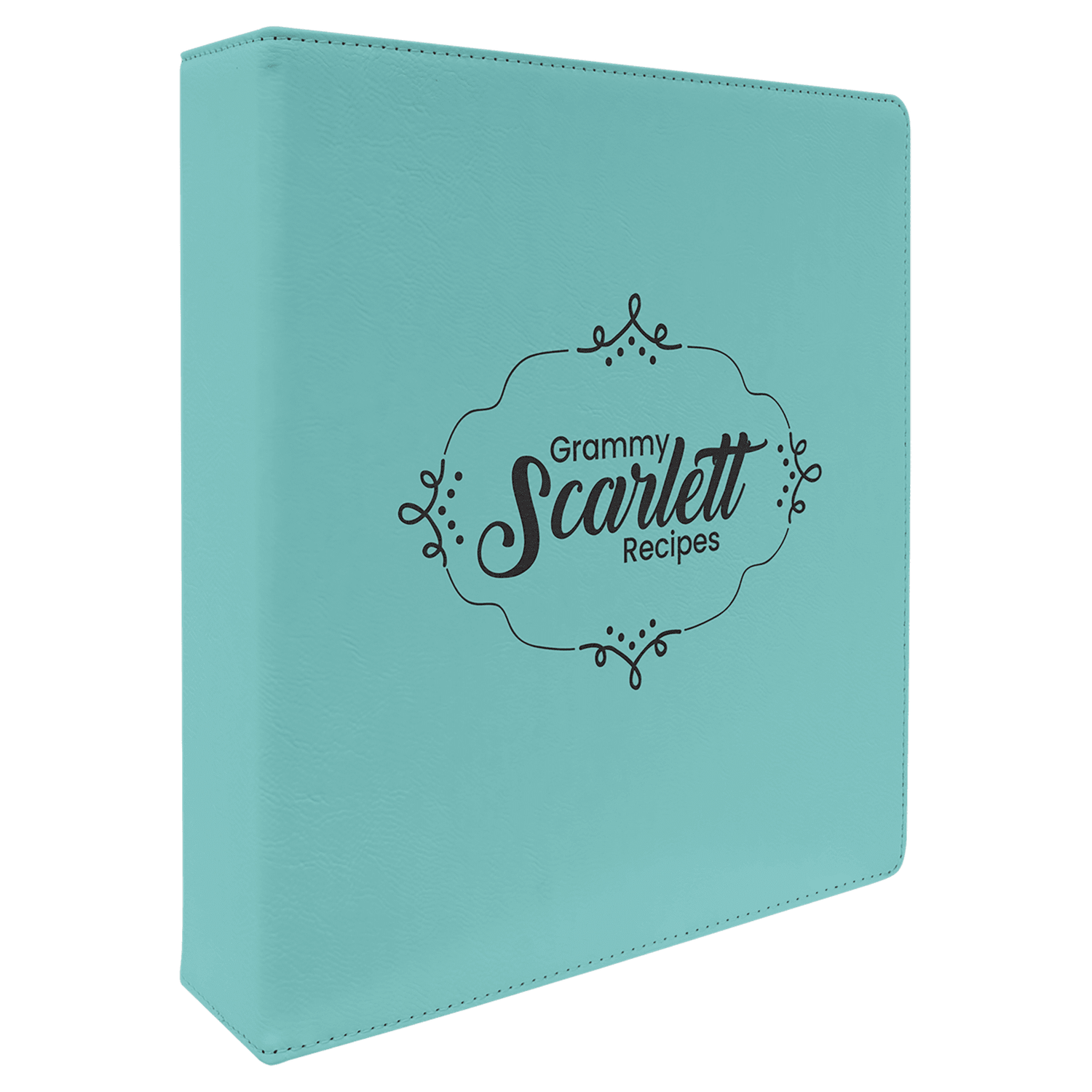 Teal Leatherette 3-Ring Binder with 2" Slant D Rings