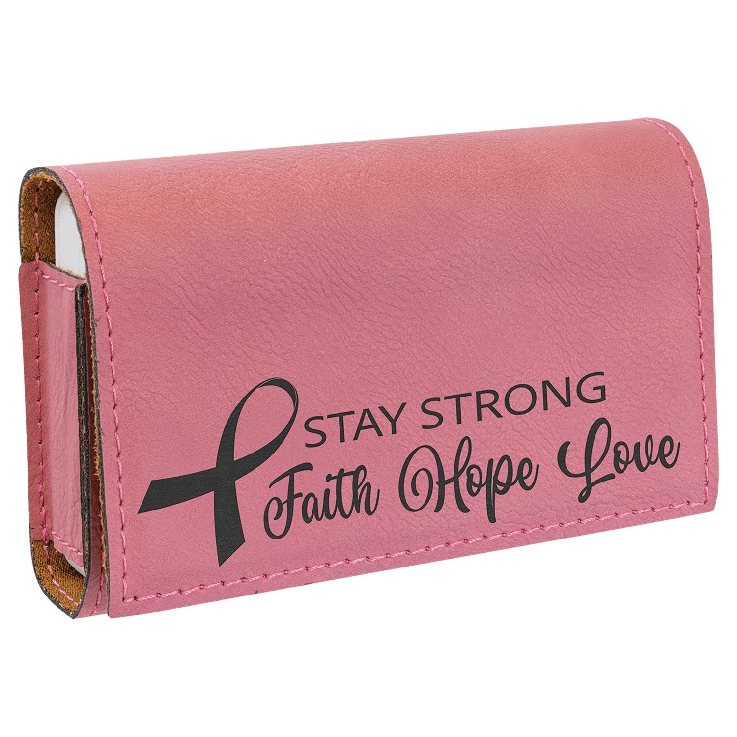Pink Lasered Leatherette Pill Box with Separate Adjustable Containers