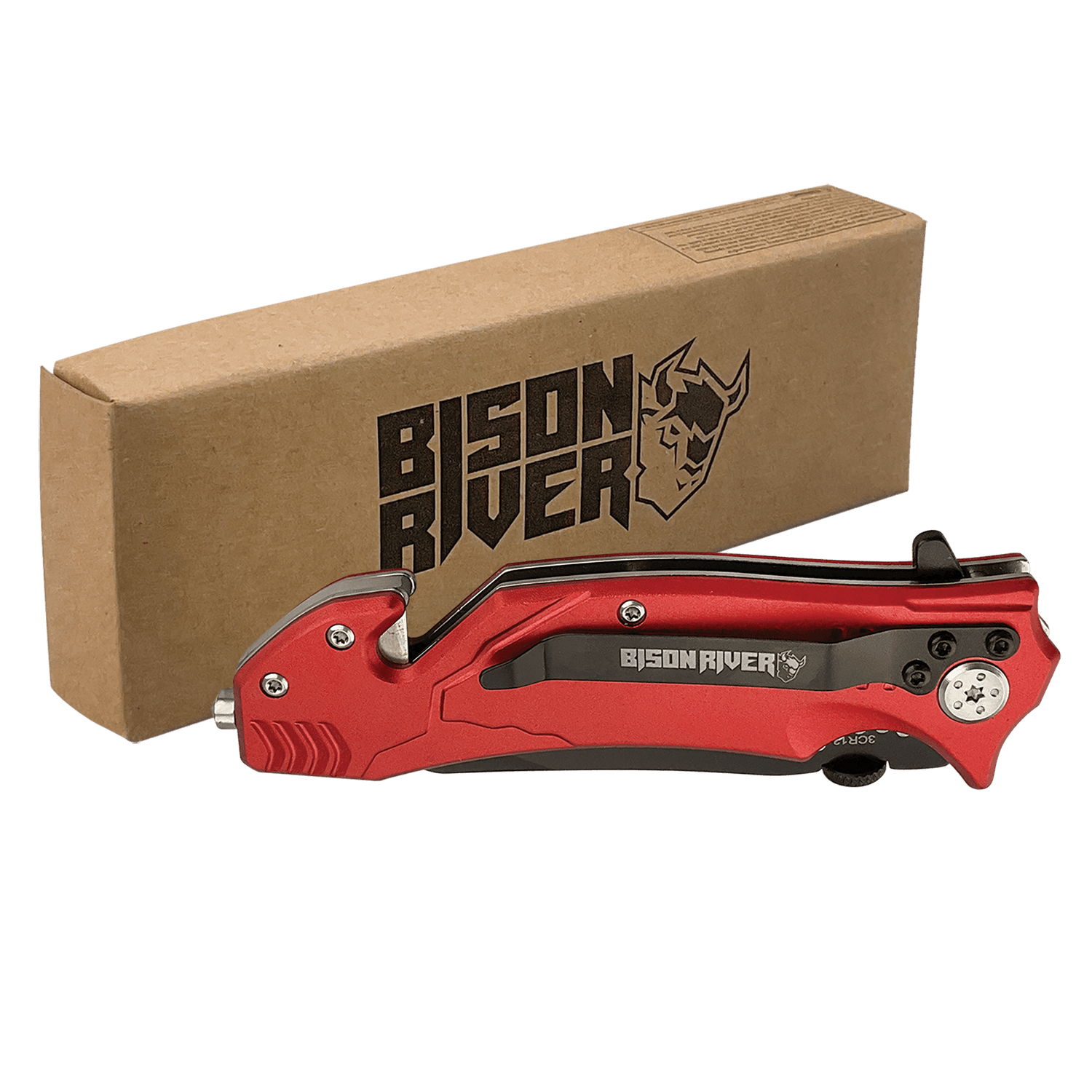 Bison River Red Anodized Aluminum Rescue Knife