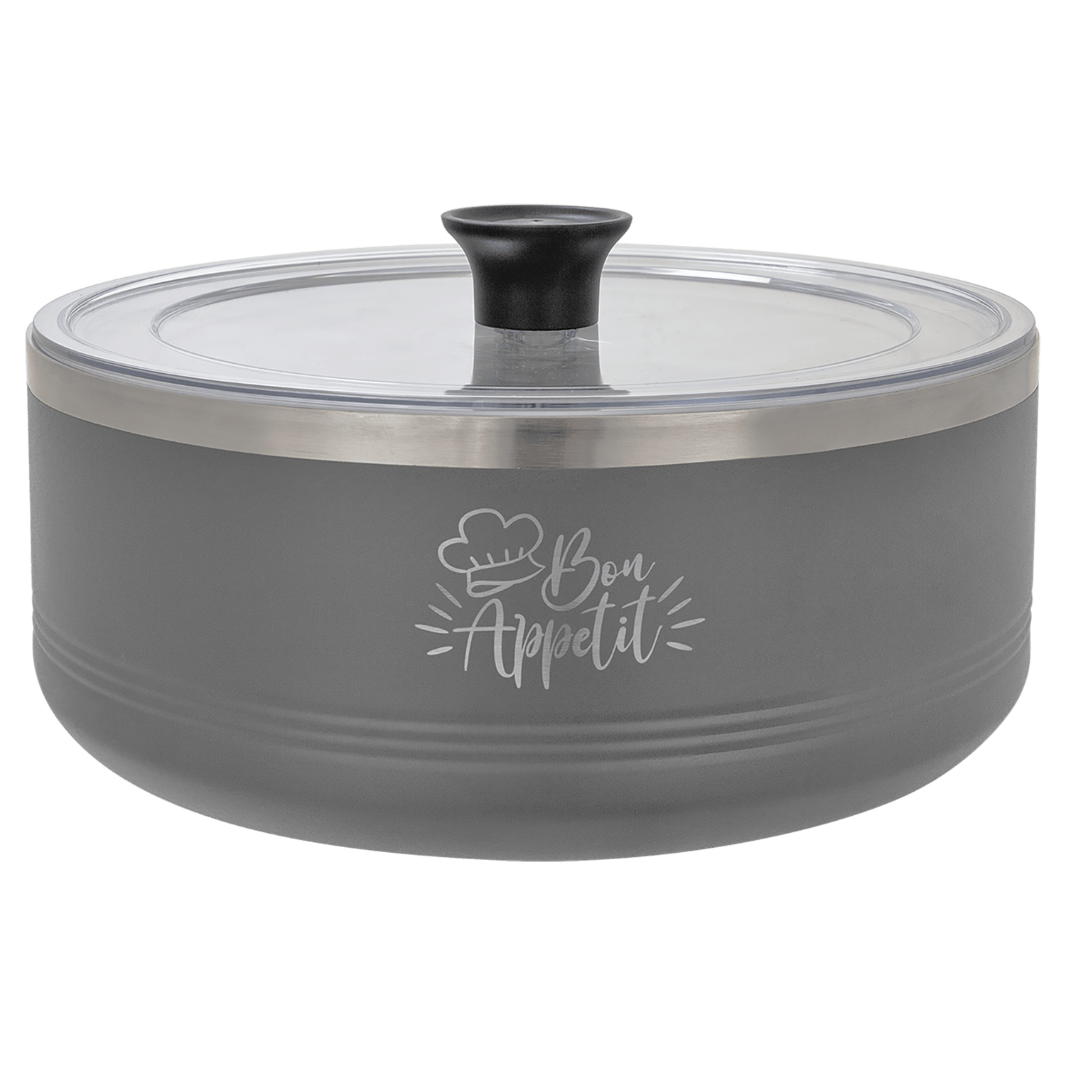 Gray 3 Quart Polar Camel Serving Bowl with Lid