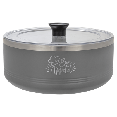 Gray 3 Quart Polar Camel Serving Bowl with Lid