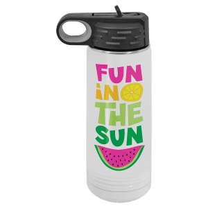 White Full Color Polar Camel 20 oz. Water Bottle with Lid