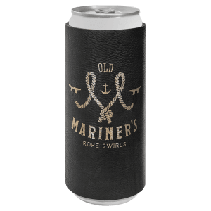 Black/Gold Leatherette Slim Beverage Holder