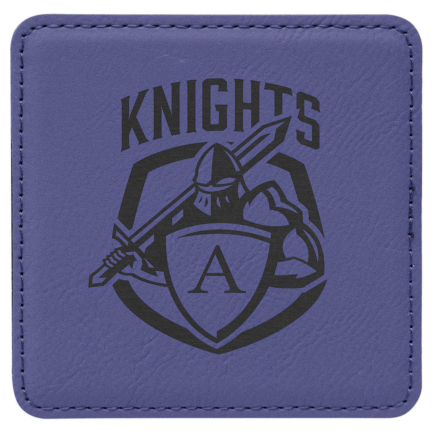 Purple Leatherette Square Coaster
