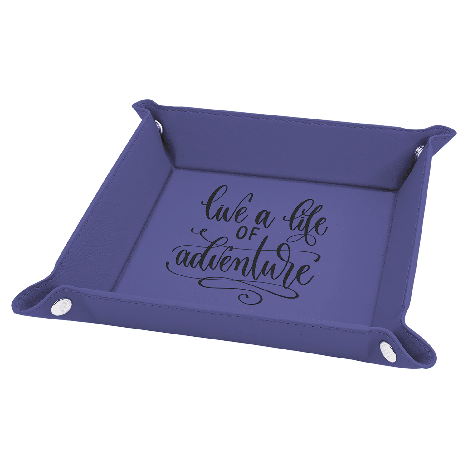 Purple Leatherette Snap Up Tray