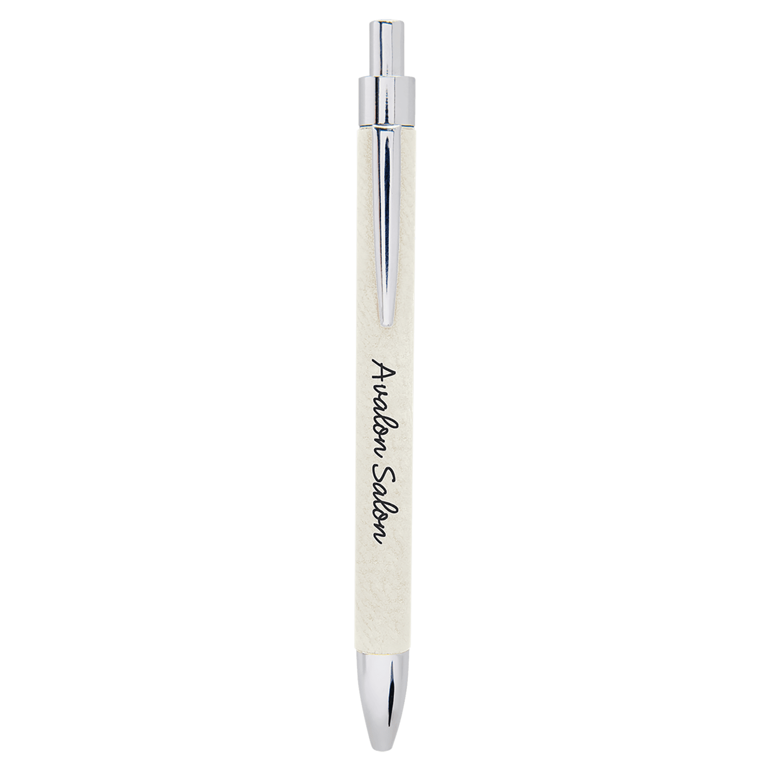 White Leatherette Ballpoint Pen