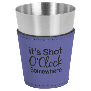 Purple Leatherette Shot Glass