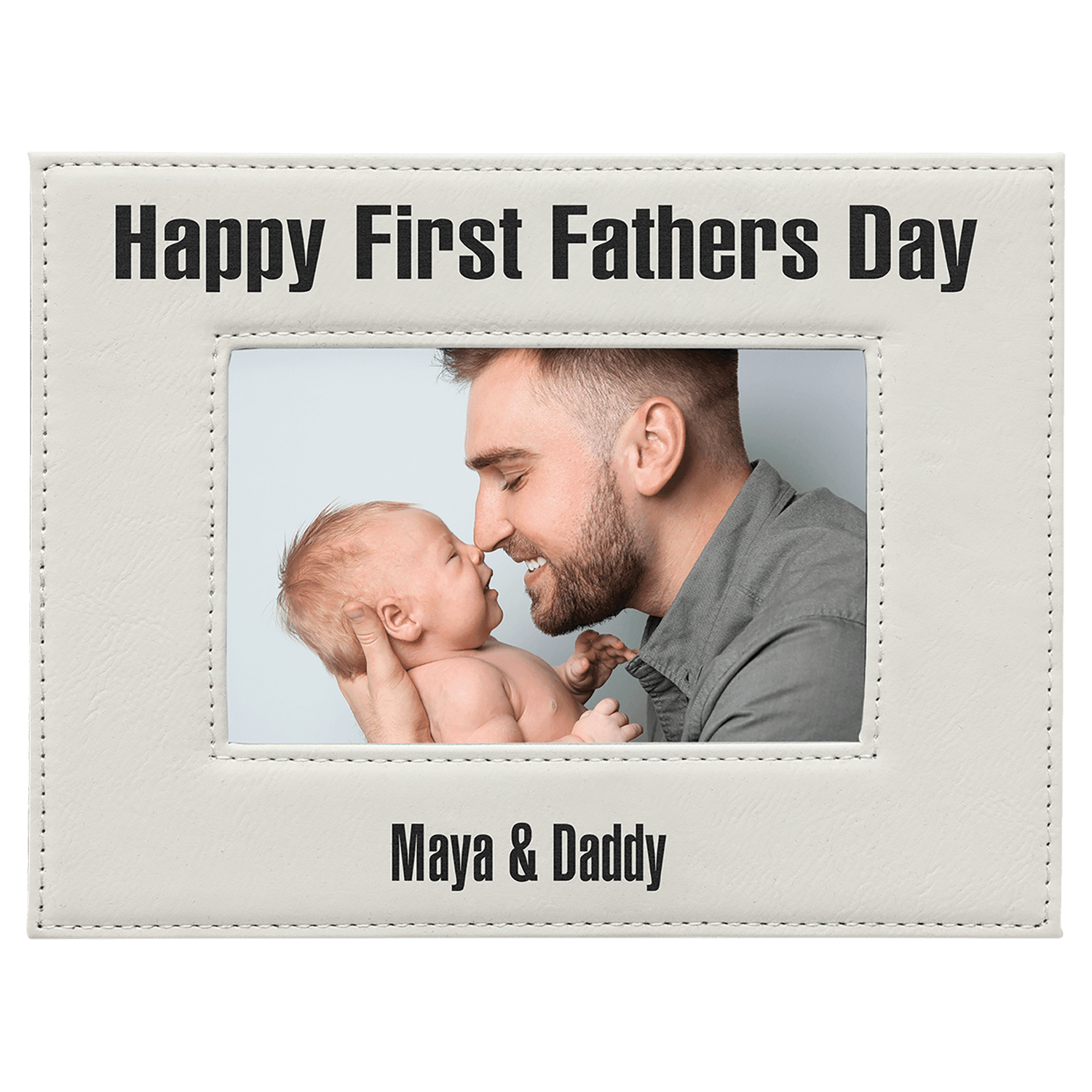 White Leatherette Photo Frame