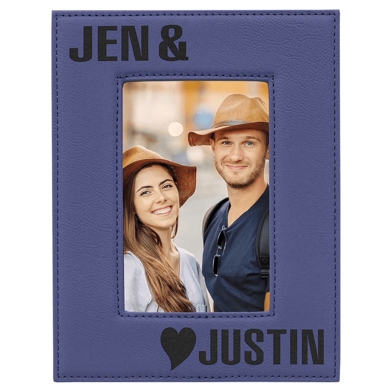 Purple Leatherette Photo Frame'