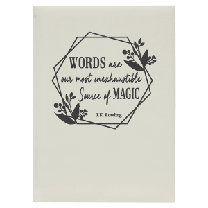 White Leathertte Journal with White Lined Paper
