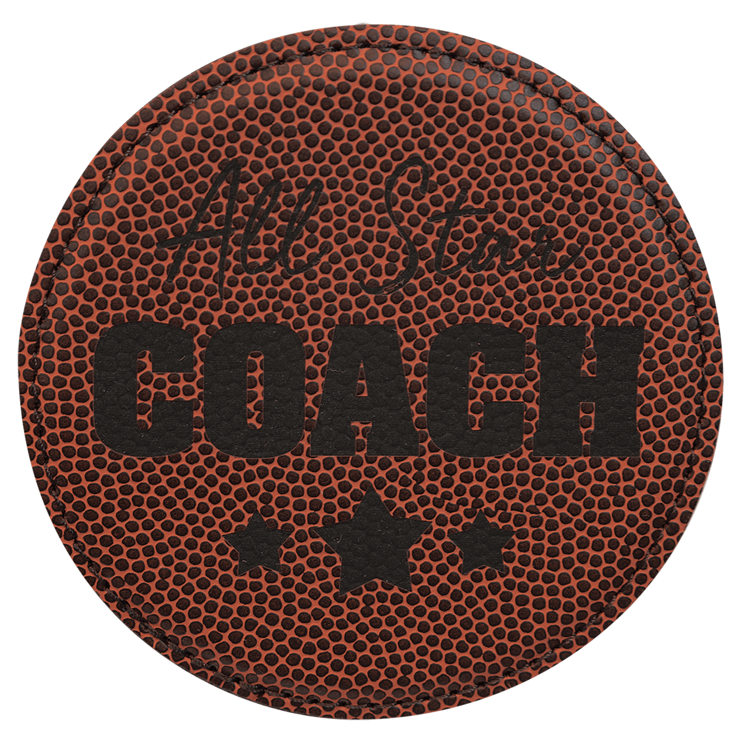 Football Leatherette Round Coaster
