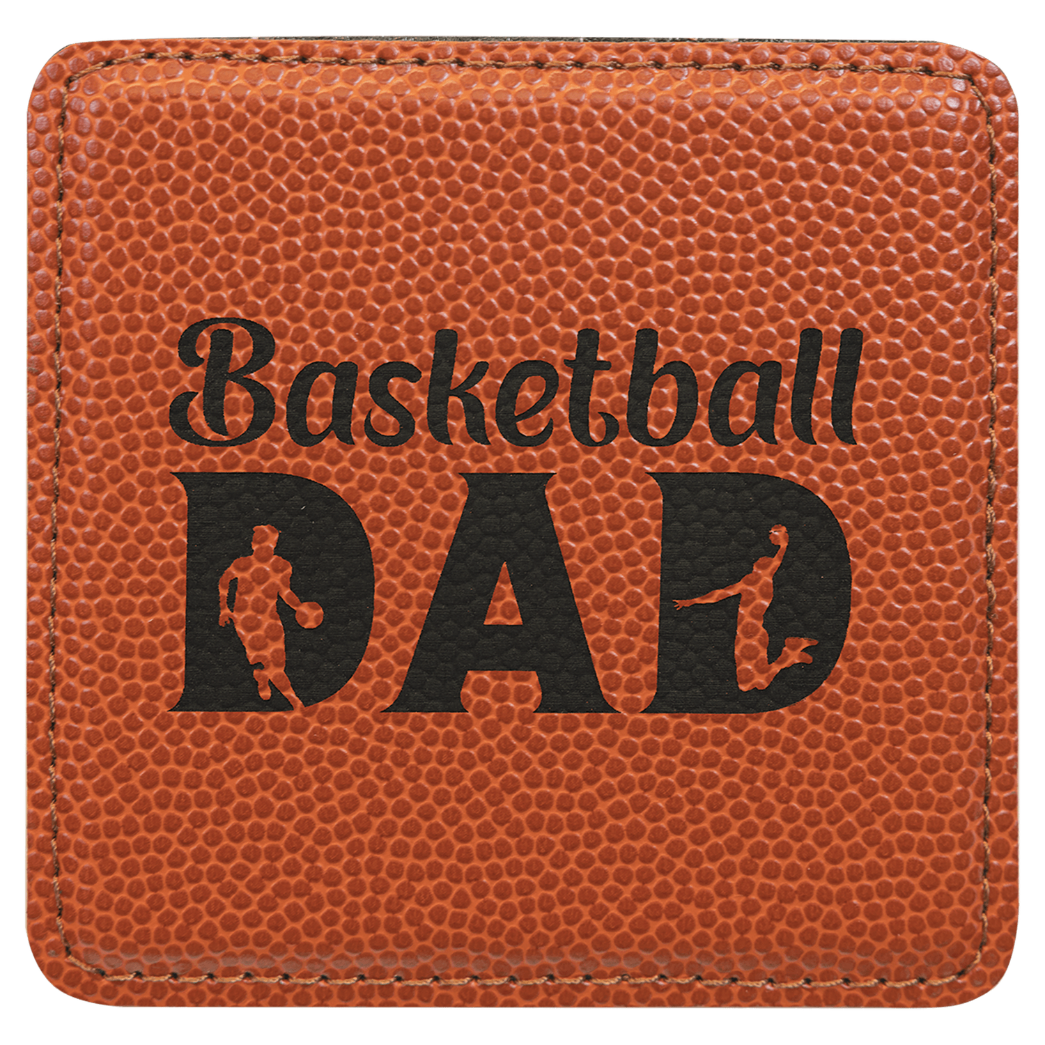 Basketball Leatherette Square Coaster