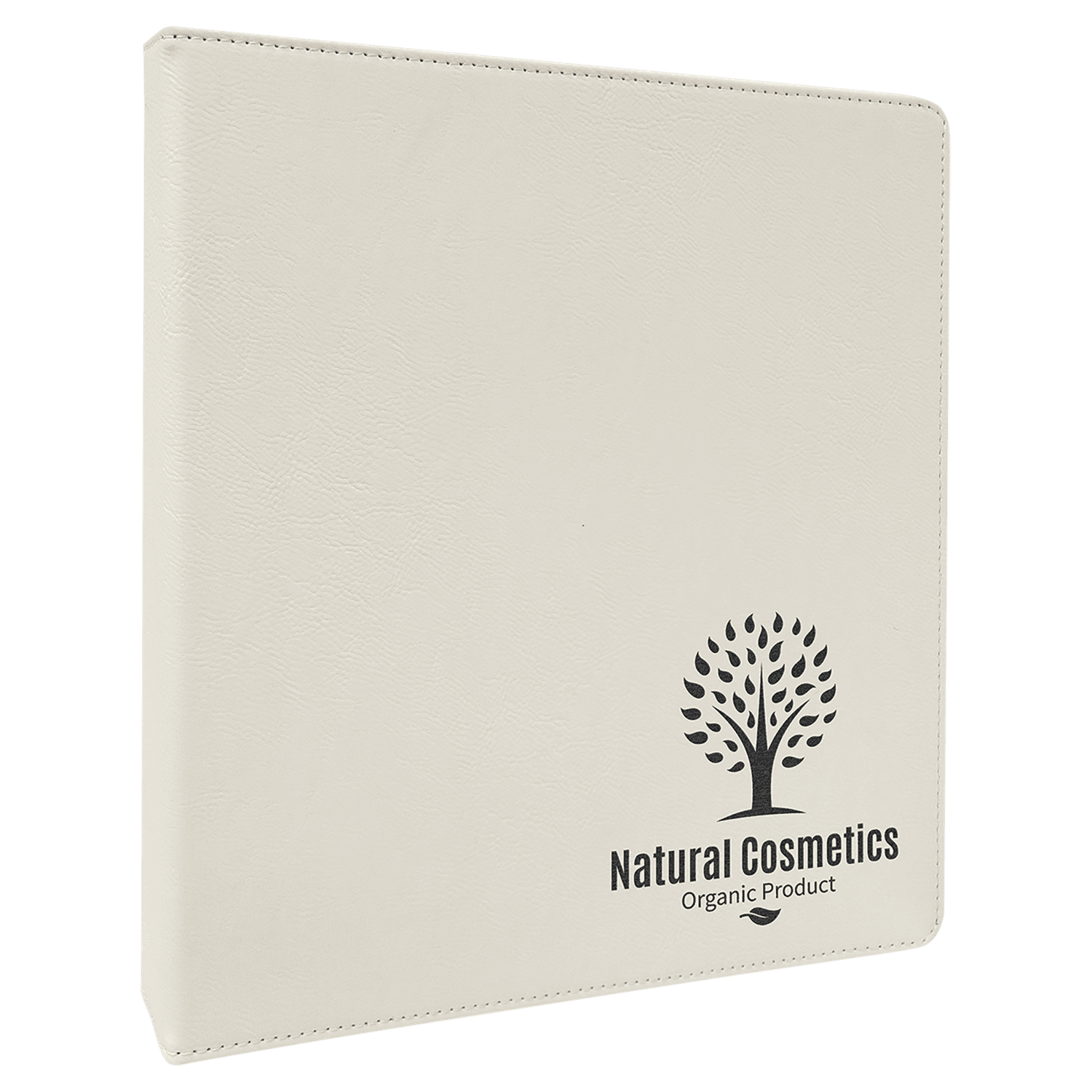 White Laserable Leatherette 3 Ring Binder with 1" Slant D Rings