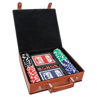 Basketball Leatherette Poker Set