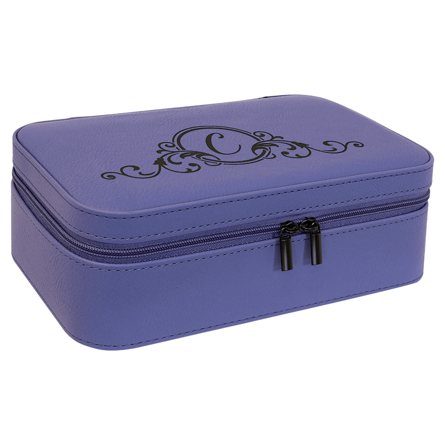 Purple Large Leatherette Jewelry Box