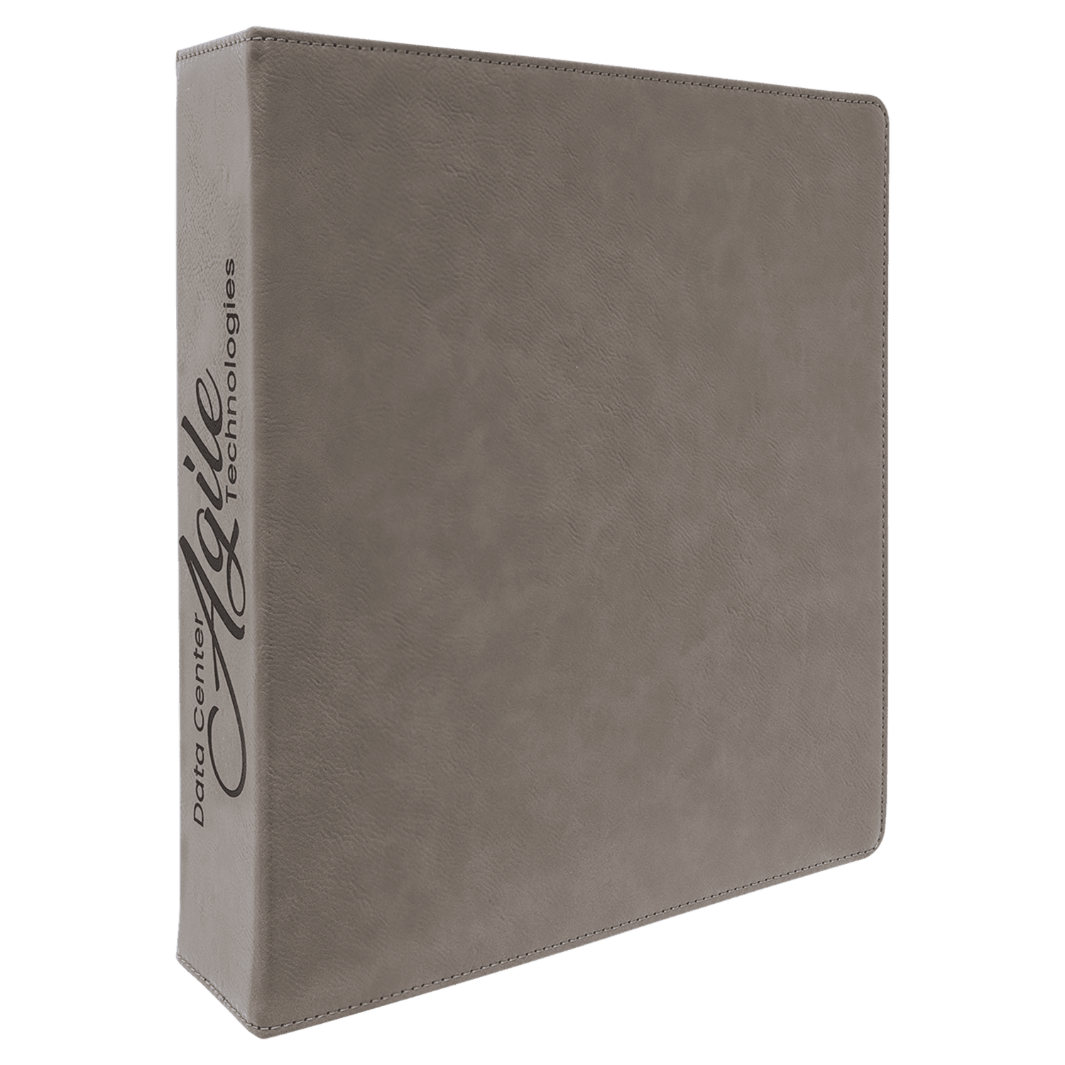 Gray Leatherette 3-Ring Binder with 2" Slant D Rings