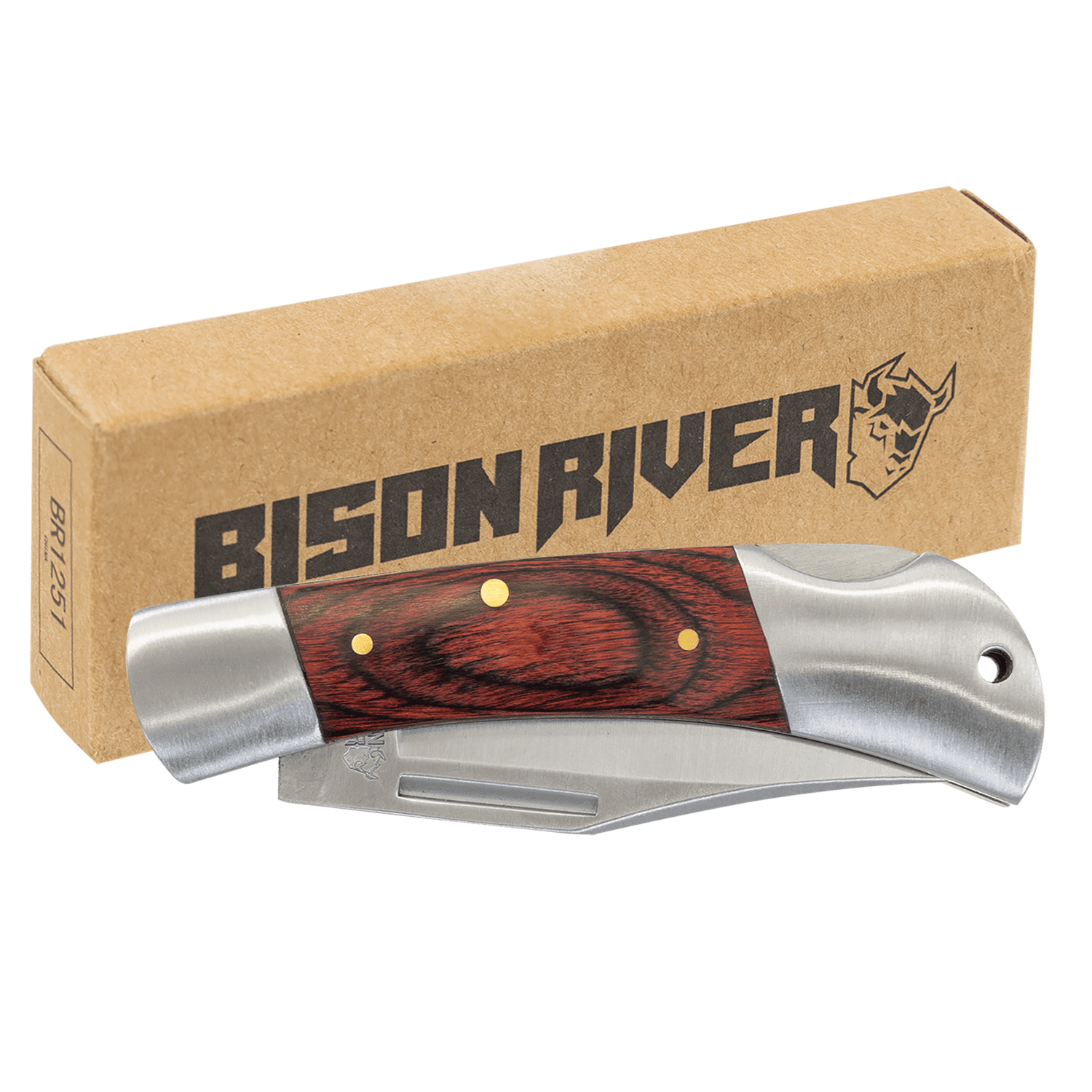 Bison River Wood Handle Folding Knife