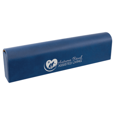 Blue/Silver Lasered Leatherette Pill Box with Days of the Week Organizer