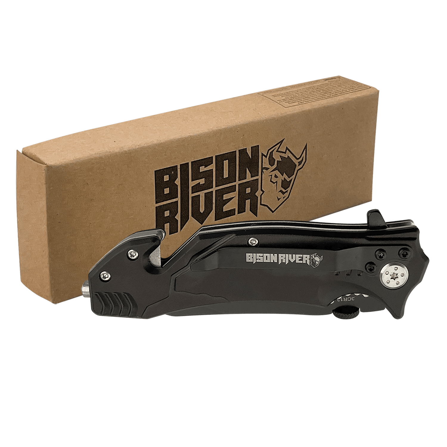 Bison River Black Anodized Aluminum Rescue Knife
