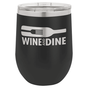 Black 12 oz. Polar Camel Stemless Tumbler with Clear Lid