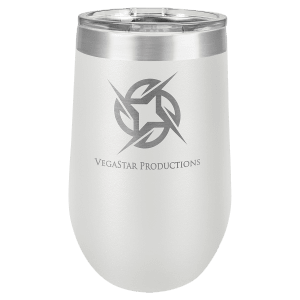 White 16 oz. Polar Camel Stemless Tumbler with Clear Lid