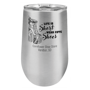 Stainless Steel 16 oz. Polar Camel Stemless Tumbler with Clear Lid