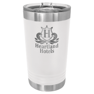 White Polar Camel Pint with Clear Slider Lid