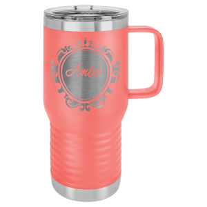 Coral Polar Camel 20 oz. Travel Mug with Clear Slider Lid